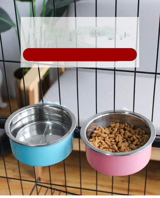 Hanging Stainless Steel Pet Bowl - The Perfect Solution For Mess-Free Feeding-0