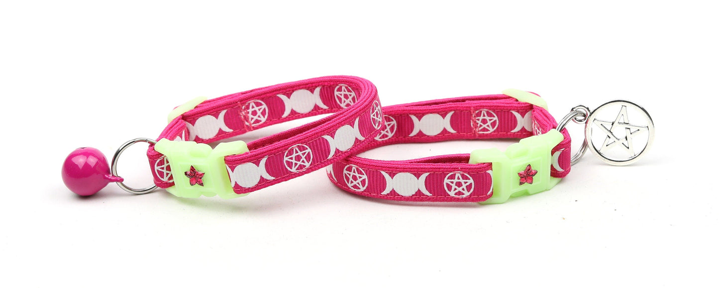 Witch's Familiar on Pink Cat Collar-2