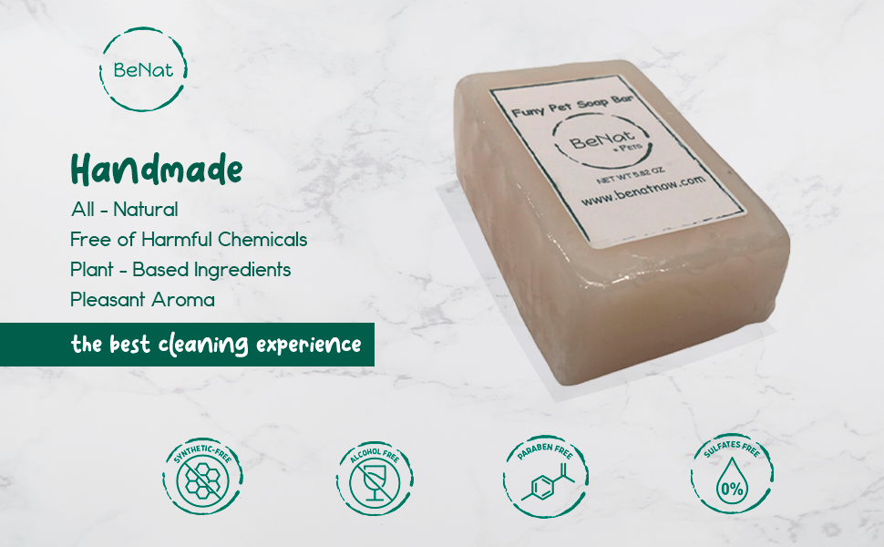 BeNat Pets. All-Natural Pet Shampoo Bar. Oat. 5.8 oz.-3