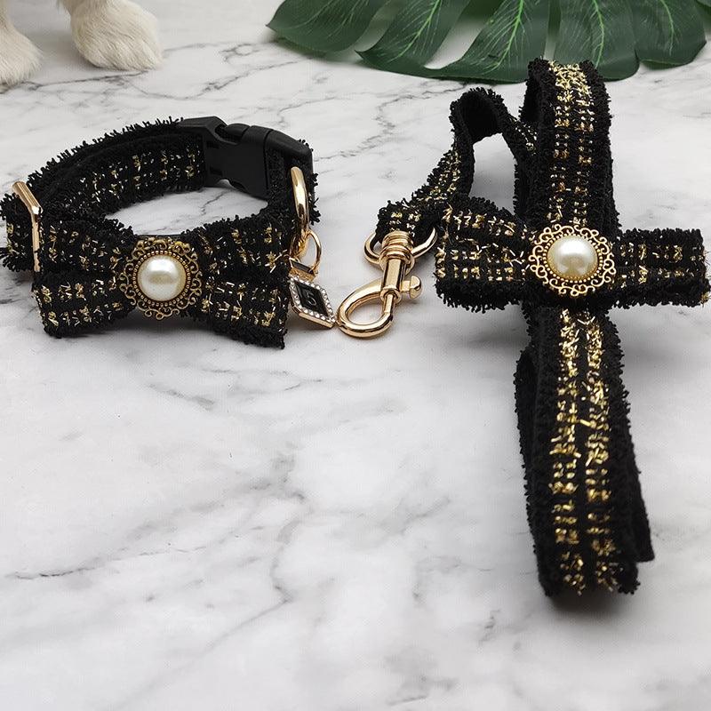 Striped Pet Collar Leash Set: Walk In Style With Your Furry Friend-1